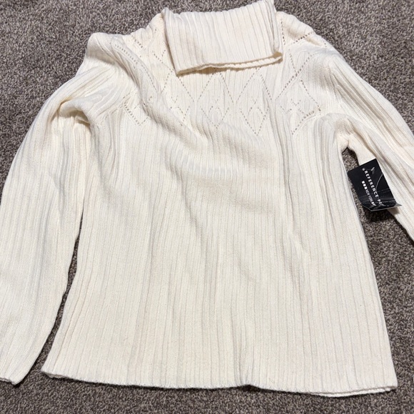 Reference Point Sweaters - Chic Ivory Cowl Neck Sweater